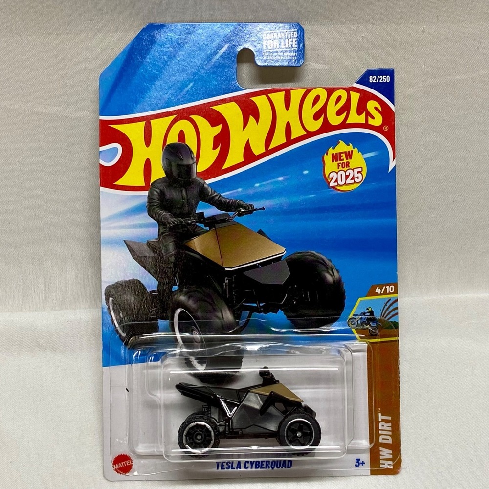 Hot Wheels TESLA Cyberquad 82/250 HW Dirt 4/10 Tan Die-cast 1/64 Quad ATV 2025